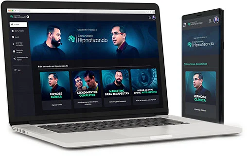 Foto da plataforma de cursos online de hipnose e hipnoterapia do Carvalho Hipnotizando e Aldo