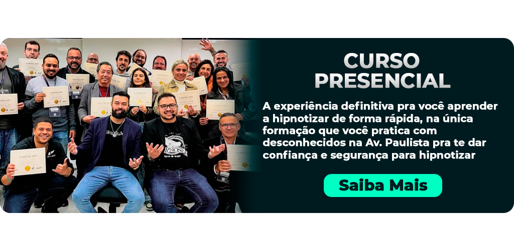 Curso presencial de hipnose A experiência definitiva pra você aprender a hipnotizar de forma rápida, na única formação que você pratica com desconhecidos na Av. Paulista pra te dar confiança e segurança para hipnotizar